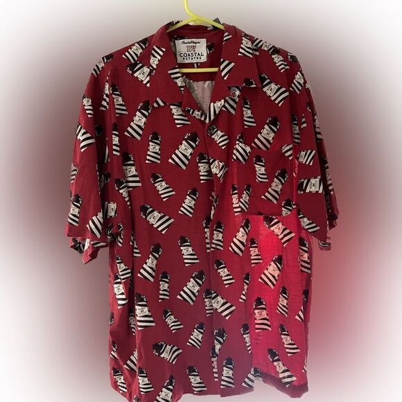 Coastal Estates Men’s Hawaiian 100% Silk Short Sleeve Button Up Size XL - Picture 1 of 4